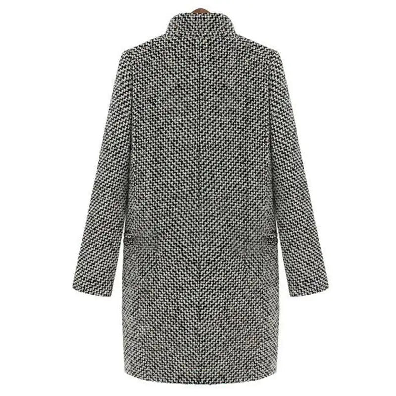 Cappotto Elegante in Lana Pied-de-Poule