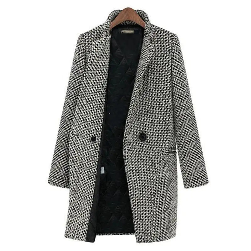 Cappotto Elegante in Lana Pied-de-Poule