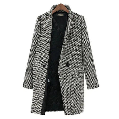 Cappotto Elegante in Lana Pied-de-Poule