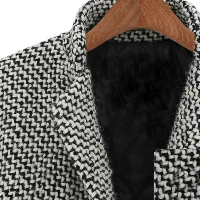 Cappotto Elegante in Lana Pied-de-Poule